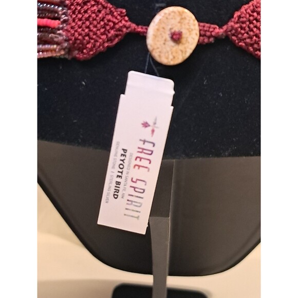 Peyote Bird Multi Strand Seed Beed Necklace 19.5" Crochet Button Fasten NWT - Picture 6 of 8